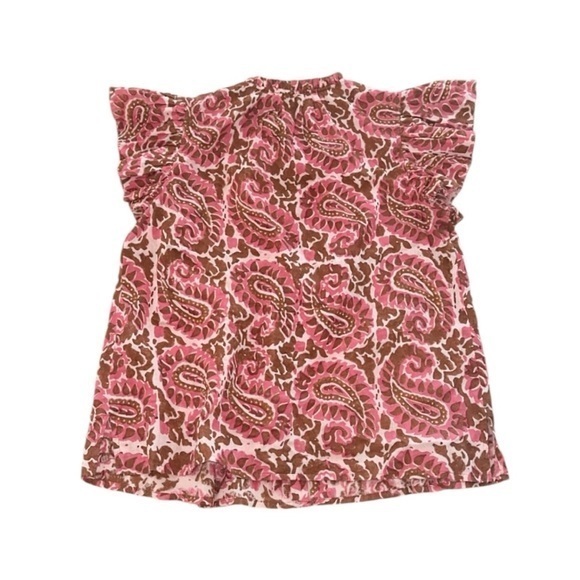 Cleobella Calla Paisley Print Organic Cotton Blouse XS‎ - Picture 5 of 9